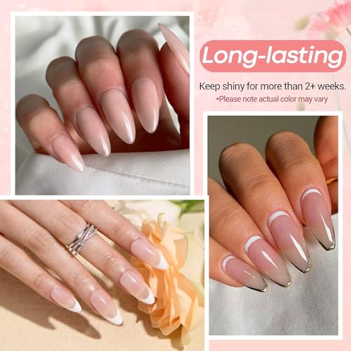 AZUREBEAUTY Translucent Dip Powder - Nail Bed Color 2Oz/56g, Sheer Nude Semi-transparent Clear Soft Peach Pink Dipping Powder Crystal Natural Nail Art Starter Manicure Salon DIY Home for Starter Gift