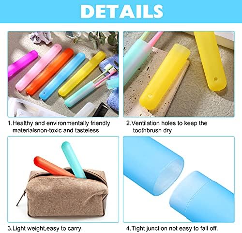 40 Pieces Travel Toothbrush Holder Case Portable Plastic Travel Toothbrush Case Toothbrush Containers Breathable Toothbrush Storage Assort Color for Travel Trip Home School Camping Business, 7 Colors