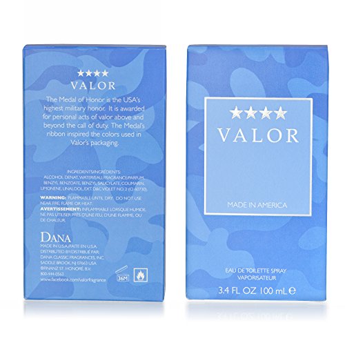 Valor by Dana 3.4 oz Eau De Toilette Spray for Men