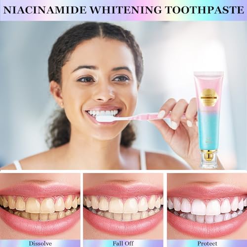 Acssart Radiant Whitening Toothpaste, Niacinamide Whitening Toothpaste, Niacinamide Dazzling Toothpastes White, Teeth Whitenings Toothpastes, Fresh Breath Tooth Paste, Remove Tooth Stains(2pcs