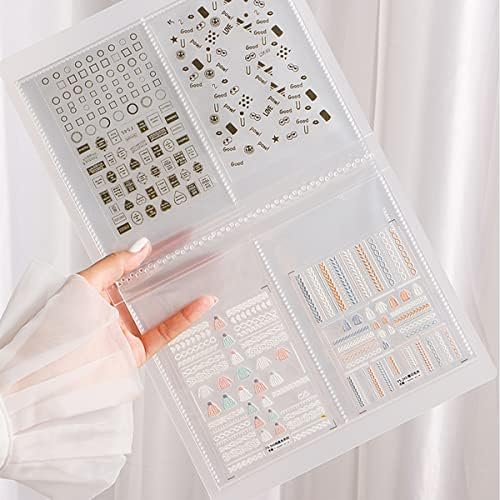 80 Slots Nail Art Sticker Storage Book Nail Art Decals Organizer Display Showing Book Collecting Album Nail Stickers Holder DIY Nail Art Design Tools