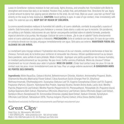 GREAT CLIPS LATITUDE Leave-In Conditioner | Hydrating Leave In Conditioner for Men | Promotes Hair Strength + Renewal | 12oz