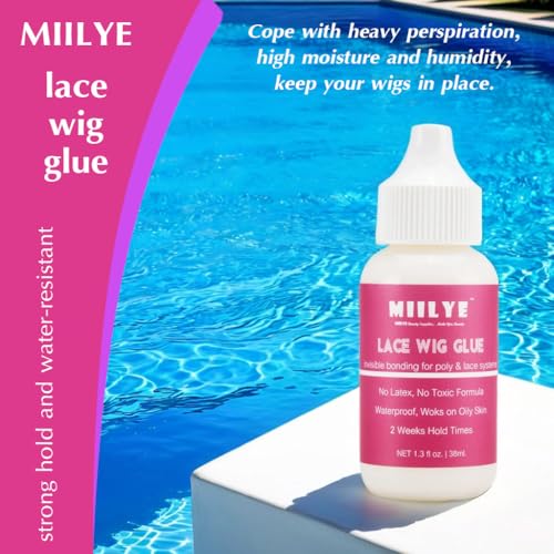 MIILYE Wig Glue Spray Set for Front Lace | White Glue and Remover With Melting Band | Lace Kit for Wig Installation