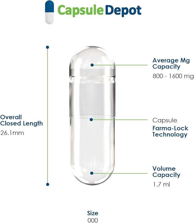 Size 00 Empty Vegetarian Capsules (HPMC) 100 Count