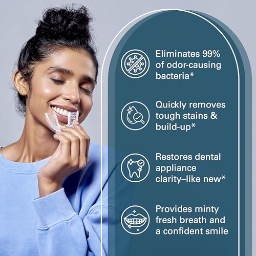 Retainer Cleanser Tablets Cleaner, Removes Odors Discoloration Stains and Plaque 2 Month Supply Denture Cleansers Retainers Mouth Guards Denture Bath Mint by M3 Naturals