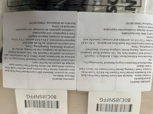 Baderke 600 Count Floss Picks Bulk Dental Flossers Picks for Adults Non Breakable Tooth Picks Flossers Teeth Cleaning Dental for Family Pack Travel(Black)