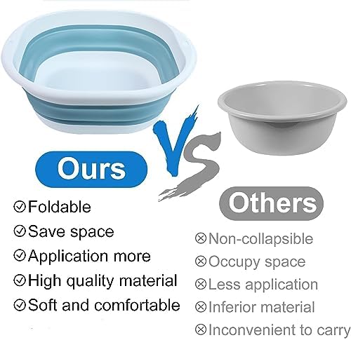 Portable Pool Foot Bath,Collapsible Pool Foot Wash Basin Tub,Foot Bath Basin for Above Ground Swimming Pools Accessories (Blue Baths)