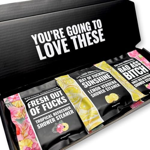 Shower Steamer Gift Set, 3 Pack, Raspberry, Lemon, Tropical Scents