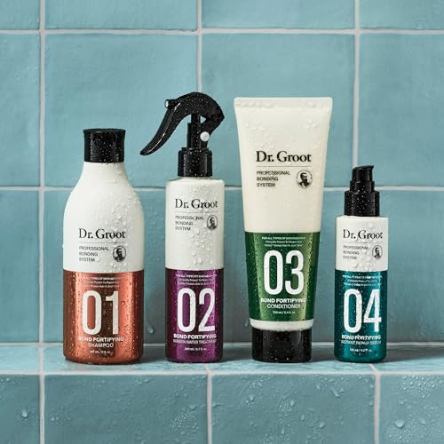 Dr. Groot Bond Fortifying Hair Care Serum with Keratin & Silk Protein, Korean, Professional Bonding System, Clinically Proven to Instant Repair and Thicken Dry, Thin, Damaged Hair