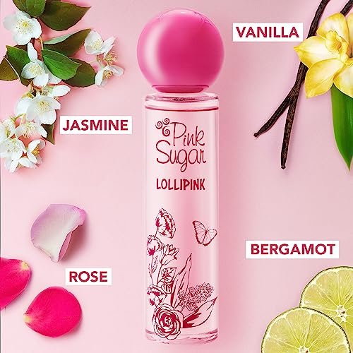 Pink Sugar Lollipink Eau De Toilette Perfume for Women, Fruity Floral Scent, Sweet Notes of Apple, Rose, and Vanilla, Feminine, Sophisticated, Long Lasting