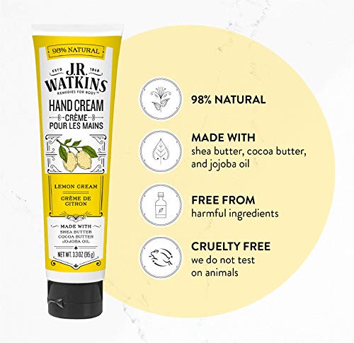 J.R. Watkins Hand Cream, Lemon 3.3 Ounce (Pack of 4)