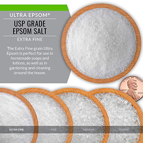 SaltWorks Ultra Epsom Bath Salt, Unscented, Extra Fine Grain, 5 Pound Bag