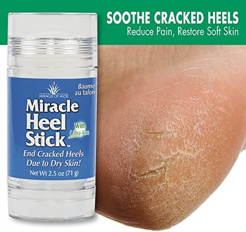 Heel Balm for Dry Cracked Feet - Miracle Heel Stick for Cracked Heel Repair - Heel Balm Stick for Cracked Heel Treatment - Formulated with Pure Aloe Vera, Tea Tree Oil, Shea & Cocoa Butters | 2.5 oz