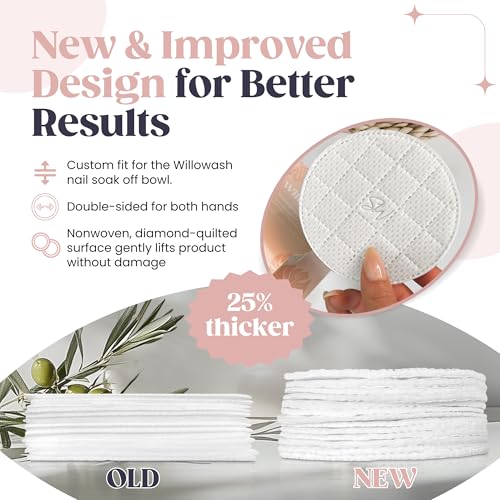 UPDATED Willopad Refills for Willowash Acrylic Nail Remover - 16 Count - Round - Willopads