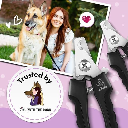 Pet Nail Clippers by Girl With The Dogs, Nail Clippers for Grooming and Claw Care for Cats/Dogs (Large)