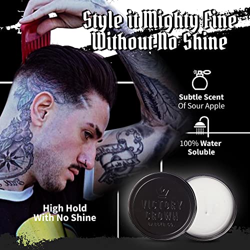 Matte Pomade High Hold & No Shine Hair Styling Wax for Natural & Sophisticated Looks, 3.4 Oz