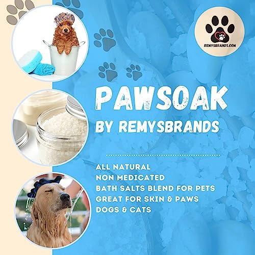 PawSoak Bath Salts for Pets - Epsom Salts & Colloidal Oatmeal Blend - Reduces Excessive Paw Licking & Chewing - Soothing & Cleansing for Dogs & Cats