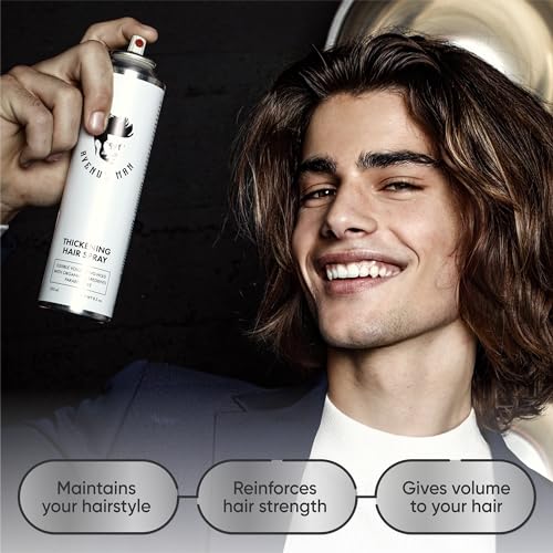 Avenue Man Hair Thickening Spray for Men - Professional Volumizing & Strong Hold Texturizing Spray for Men - Humidity Resistant & Easy Rinse Formula - Long-Lasting Mens Hairspray Extra Hold - 8.5 oz