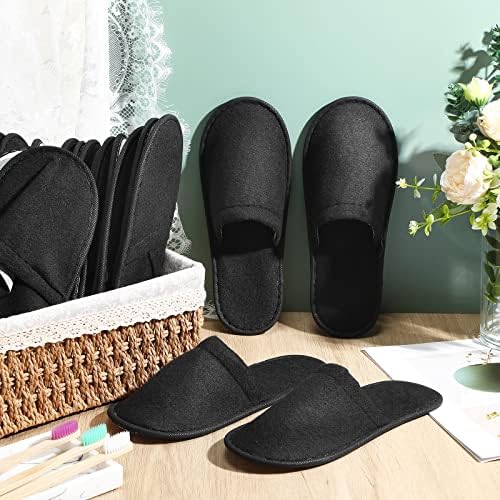 Geyoga 30 Pairs Disposable Spa Slippers for Guest Non Slip House Hotel Closed Toe Indoor Slipper for Men Women Home Wedding Travel, 2 Size