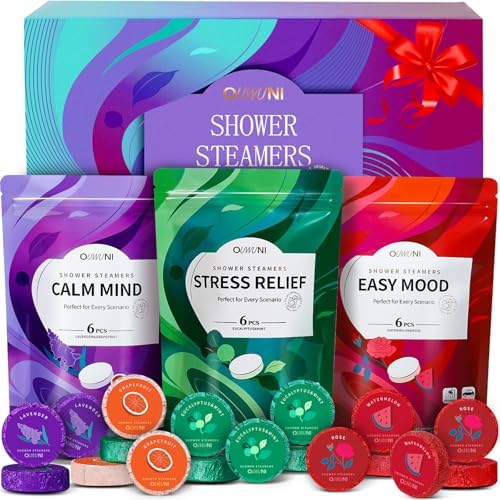 Shower Steamers Aromatherapy - 18 Pack Shower Bombs Natural Organic Essential Oils, Birthday Gifts for Women, Self Care Relaxation Gifts for Mom Wife Her Grandma Sister