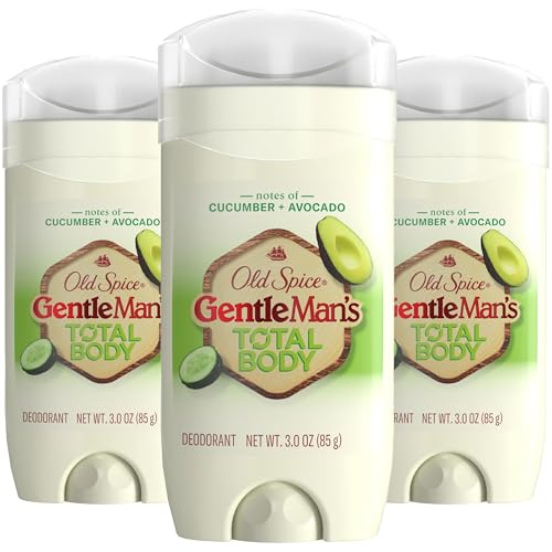 Old Spice Whole Body Deodorant Stick for Men, 3 Pack, Aluminum Free, Cucumber + Avocado Scent, 24/7 Odor Protection, Dermatologist Tested, Gentle on Skin, Safe to Use All Over, 3.0 oz