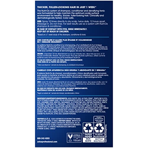 NUTRI-OX Densifying Tonic Thicker, Fuller-Looking Hair | For Extremely Thin Hair | 30-Day Supply | Clinically & Dermatologically Tested | Color-Safe