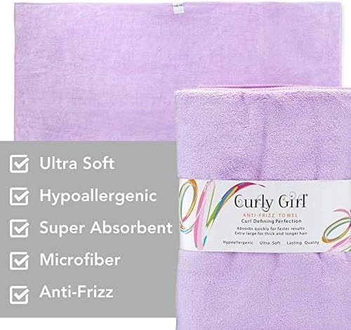 Curly Girl Towel for Women with Curls, Anti-Frizz, Absorbent, Fast Drying, Curly Hair, Microfiber Hair Drying Towel for Curls