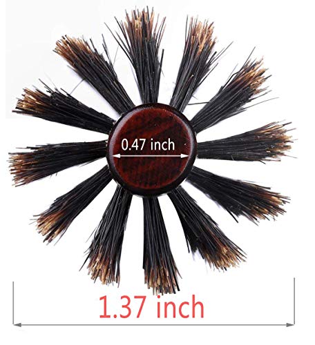 PERFEHAIR Soft Boar Bristle Round Brush for Fine, Thin Hair or Beards - 1.3 inch for Drying, Styling, Curling, Adding Volume