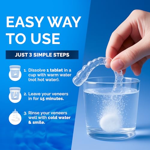Retainer Cleaner Tablets for Invisalign FSA HSA Approved for Ultrasonic Cleaners -120 Denture Cleaning Tablets for Aligners, Night Guard, Mouth Guard - Denture Cleaner Tablets 4-Month Supply