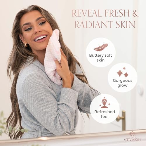 Dermaglow Exfoliating Towel-Dual Texture Washcloth for All Skin Types-Easy to Use Japanese Exfoliating Shower Towel for Women & Men- Body Scrubber Wash Cloth