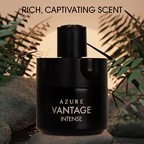 NovoGlow Azure Vantage Intense Eau De Parfum Spray - Long Lasting Warm & Masculine Fragrance - 100ml - Includes Carrying Pouch - Gift for All Men & Occasions