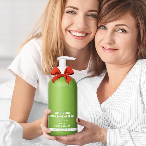 Aloe Vera In Shower Body Conditioner Natural Post Shower Care Moisturizer for Body Legs Soothing Bath Oil Honey Oats Jojoba Self Care Spa Gift