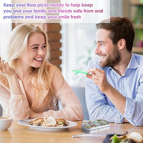 Dental Floss Portable Case, Easy to Store Floss Picks of Various Sizes, Portable Dental Floss Dispenser is Perfect for Travelling, Hotels, Dinners, Appointments.Alphabet 3 Piece