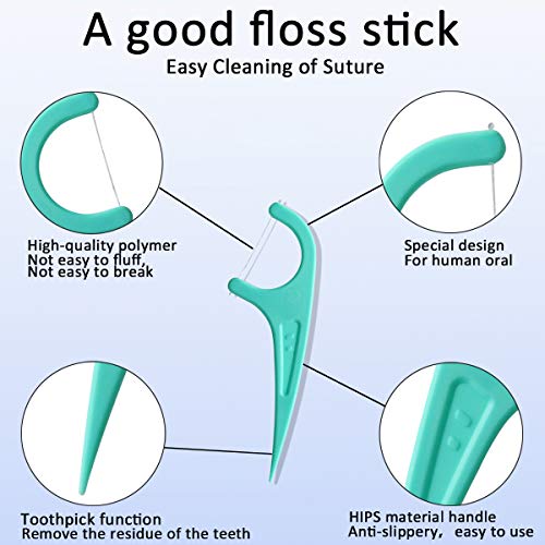 FAMILIFE Floss Picks, 240 Count Mint Dental Floss Cleaner, Tooth Picks Flossers with 4 Travel Handy Cases, Helps to Fight Tooth Decay and Keep Your Teeth Clean, Flossing Sticks for Family