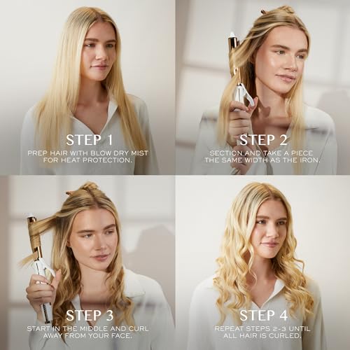 Kristin Ess Hair 1 Inch Titanium Curling Iron for Beach Waves, Small to Medium Curls for Short Hair, Ionic Technology, Fast Heat, Dual Voltage, Auto Shut-Off