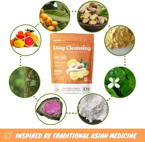 | Ginger Deep Cleansing Foot Pads for Better Sleep & Foot Care | Premium Japanese Organic Feet Pads with Ginger Powder (30 Pc)