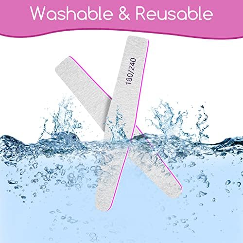 50 Pcs Nail File Set, Emery Board Nail Files for Natural Nails 180/240 Grit Nail File for Natural Nail Shaping Nail Filers Manicure Tools