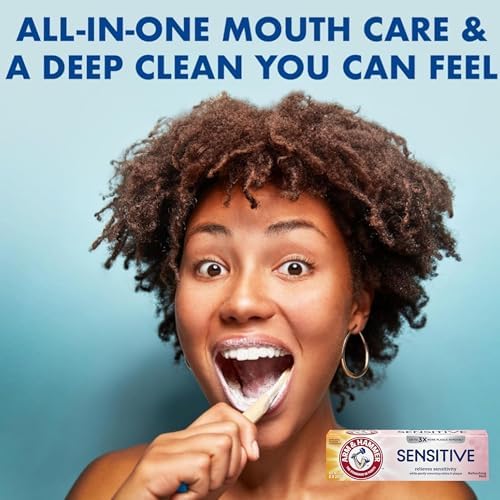 ARM & HAMMER Sensitive Teeth & Gums Toothpaste, 6 Pack, Refreshing Mint, Anticavity Fluoride Toothpaste with Baking Soda, Whitening Enamel Strengthening Paste, Travel Size 0.9 Oz