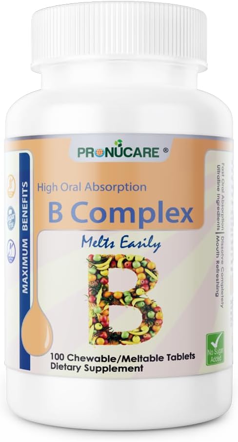 Vitamin B Complex Buccal Lozenge Tablets – Slow-Dissolving for Fast Absorption, Menthol Flavor, Energy & Metabolism Support, Immune & Stress Relief, 100 CT