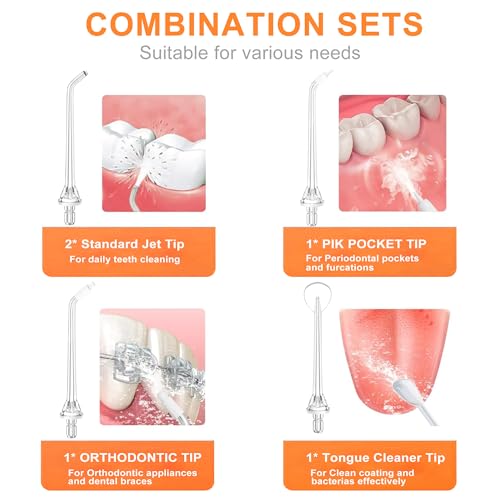 Replacement Tips for Bitvae C2/C5/C6 Water Flosser, Replacement Heads Oral Irrigator Jet Tips with Storage Case Only CompatibleC2/ C5/C6 Water Flosser