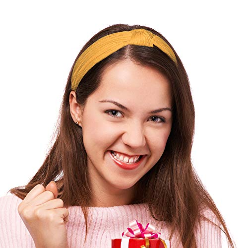 SIQUK 15 Pieces Top Knot Headband Turban Headbands with Cross Knot Wide Cloth Knotted Headbands for Womem and Girls