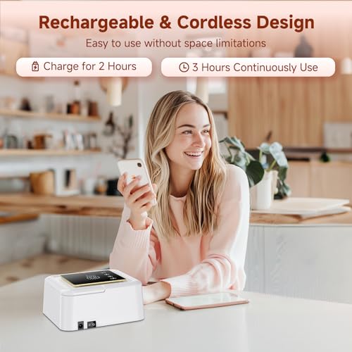 Cordless UV Nail Lamp 108W, Professional LED Nail Lamp with 36 Beads & Touch Display, Rechargeable UV Light for Gel Nails Built-in 4-Timer Modes & Auto Sensor, Fast Curing Nail Dryer for Salon & Home