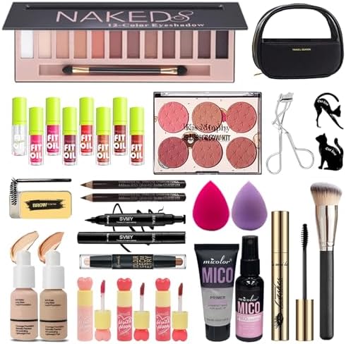 All in One Full Makeup Kit for Women, Makeup Set for Women&Beginner,Eyeshadow, Foundation, Lipsticks, Eyeliner, Mascara, Brow Soap Make Up Gift Set for Women Teen Makeup Kit For Girl (A2-02N)