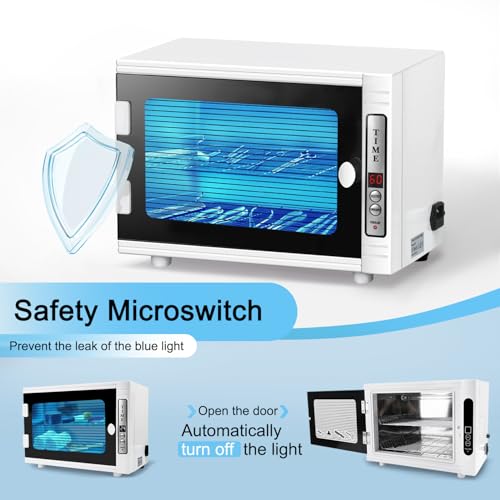 Nail Tool Cleaning Machine, 12L High Capacity Multi-Functional Nail Cleaner Box Manicure Tool Cleaning Cabinet Salon Equipment for Spa Beauty Home Metal Tools