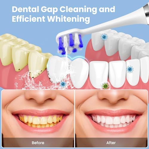 Portable Water flosser with Electric Toothbrush, 2 in 1 Teeth Cleaning Kit, Electric Toothbrush and flosser Combo, Water Flosser for Travel and Home (White)