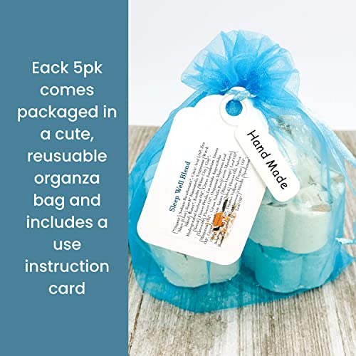 SLEEP WELL EXTRA STRENGTH Shower Bombs w/Lavender, Neroli – Sleep Support Essential Oil Blend Aromatherapy Shower Steamers | Relaxing Mother’s Day Gift Idea (No Bomb Bag Added)