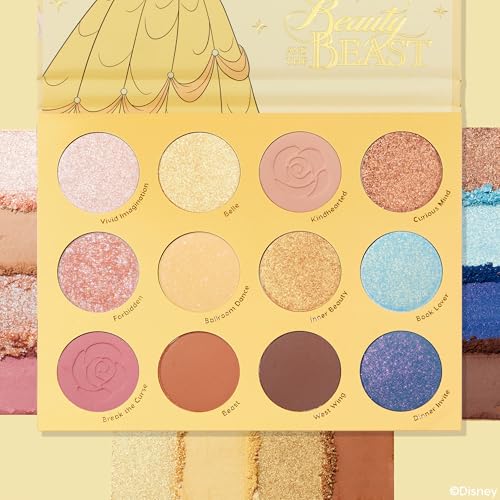 ColourPop x Beauty and the Beast Eyeshadow Palette - Neutral Makeup Palette with Metallic, Matte, Glitter & Matte Sparkle Finishes - Buildable, Blendable & High-Pigment Formula (0.5 oz)