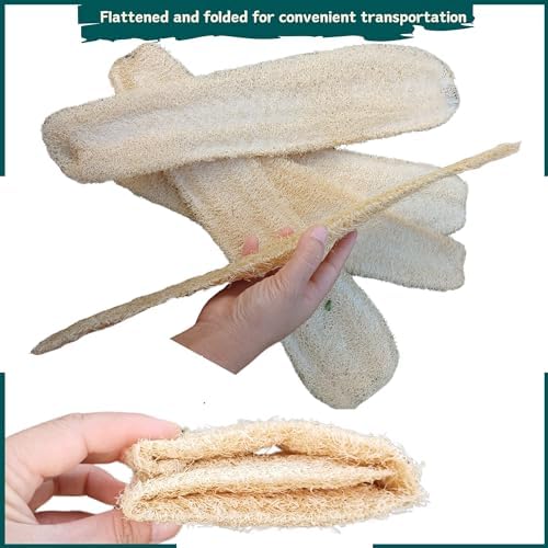 5 Pcs (7 – 10 Inches) Shower Loofah Exfoliating Body Scrubber | Natural Loofah Sponge | Bath for Loofah for Men and Women | Pack of 5