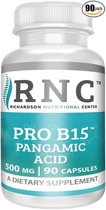 Supplements B15 Complete Extra Strength, Pangamic Acid, with TMG, DMG 500mg 90 VCapsules Supports Healthy Oxygen Energy Levels Vitamins