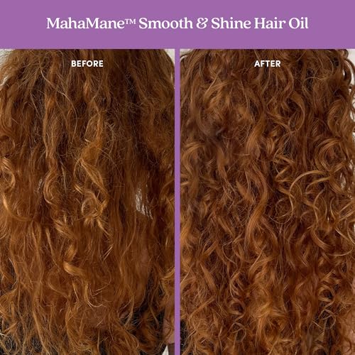 Fable and Mane MahaMane Smooth & Shine Hair Serum - Protective Oil Treatment for Dry, Damaged Hair. 1.8FL oz